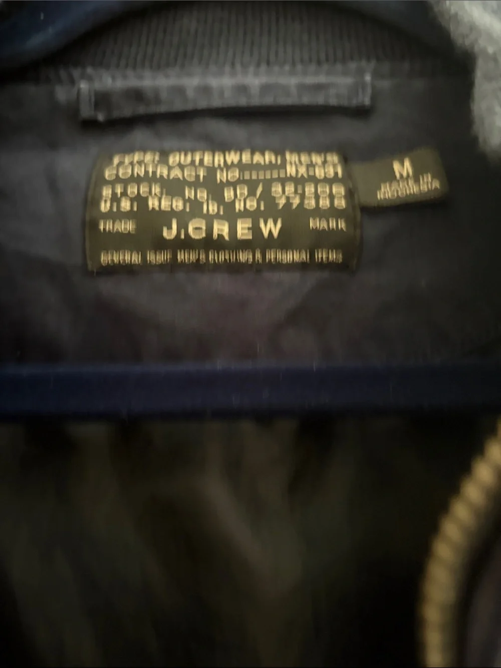 J.Crew Navy Bomber Jacket - Classic Zip Front